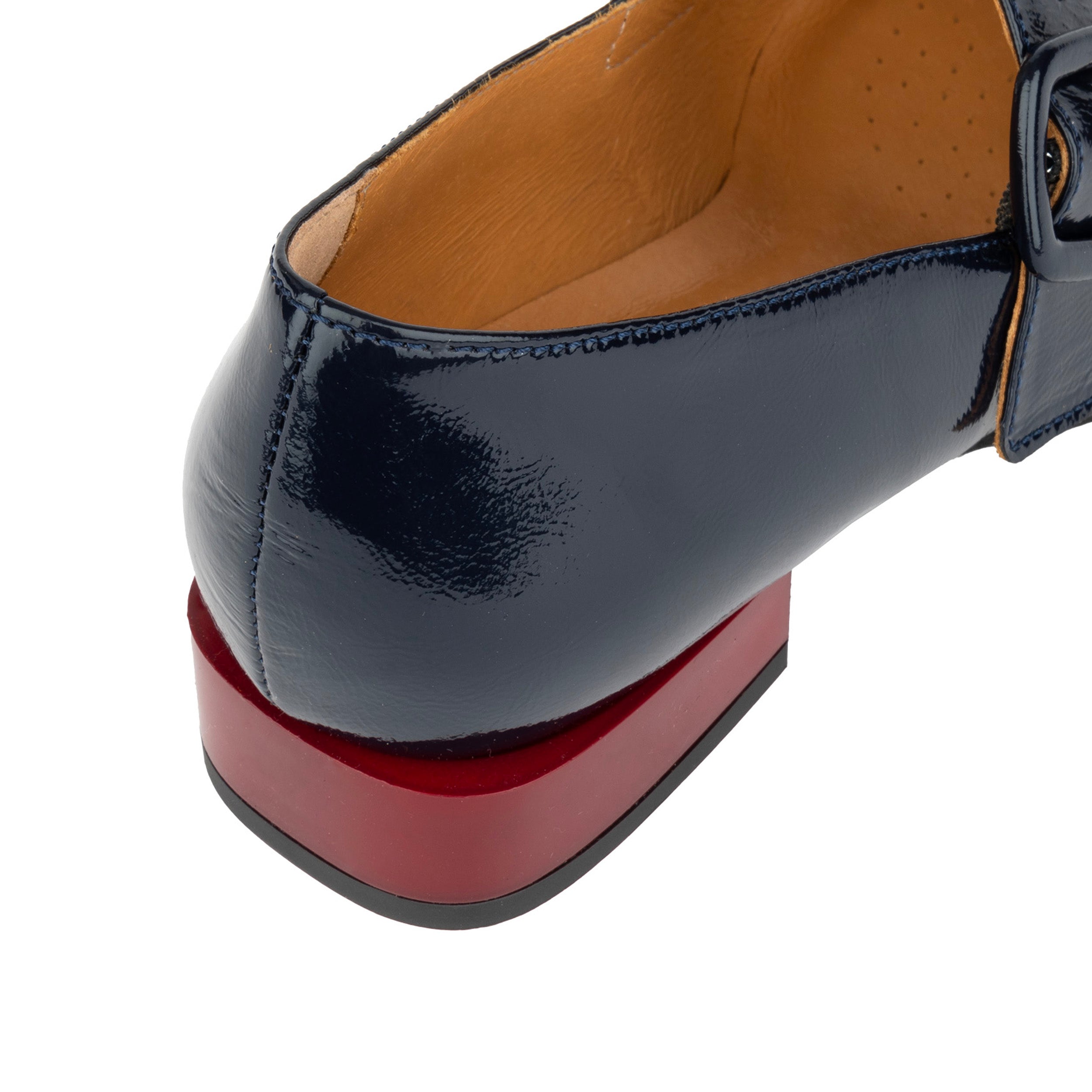 Bliss - Navy - Women's block heel square toe patent leather Mary-Jane
