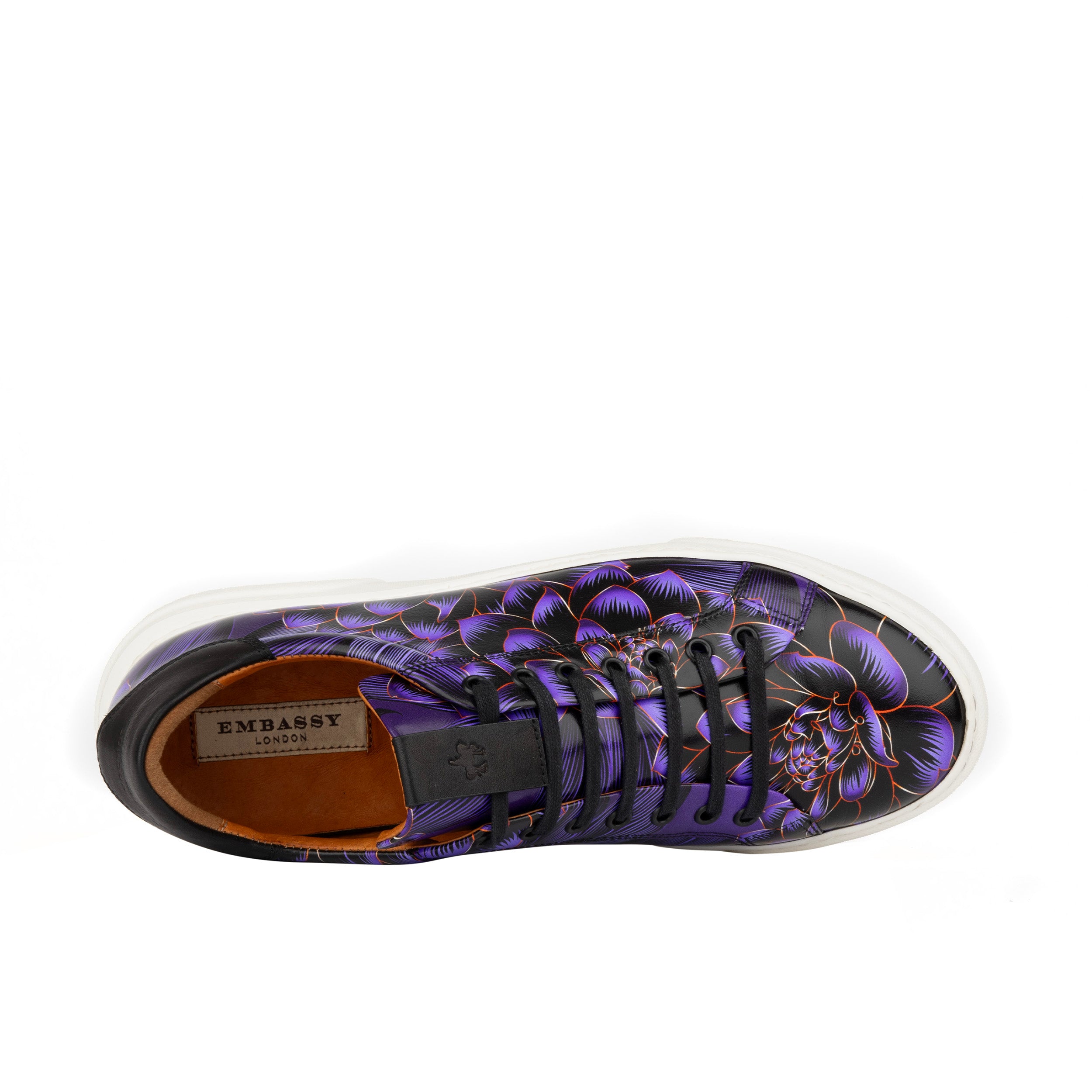 EXSTATIC LOW PURPLE - Men's low top white sole Italian leather trainer