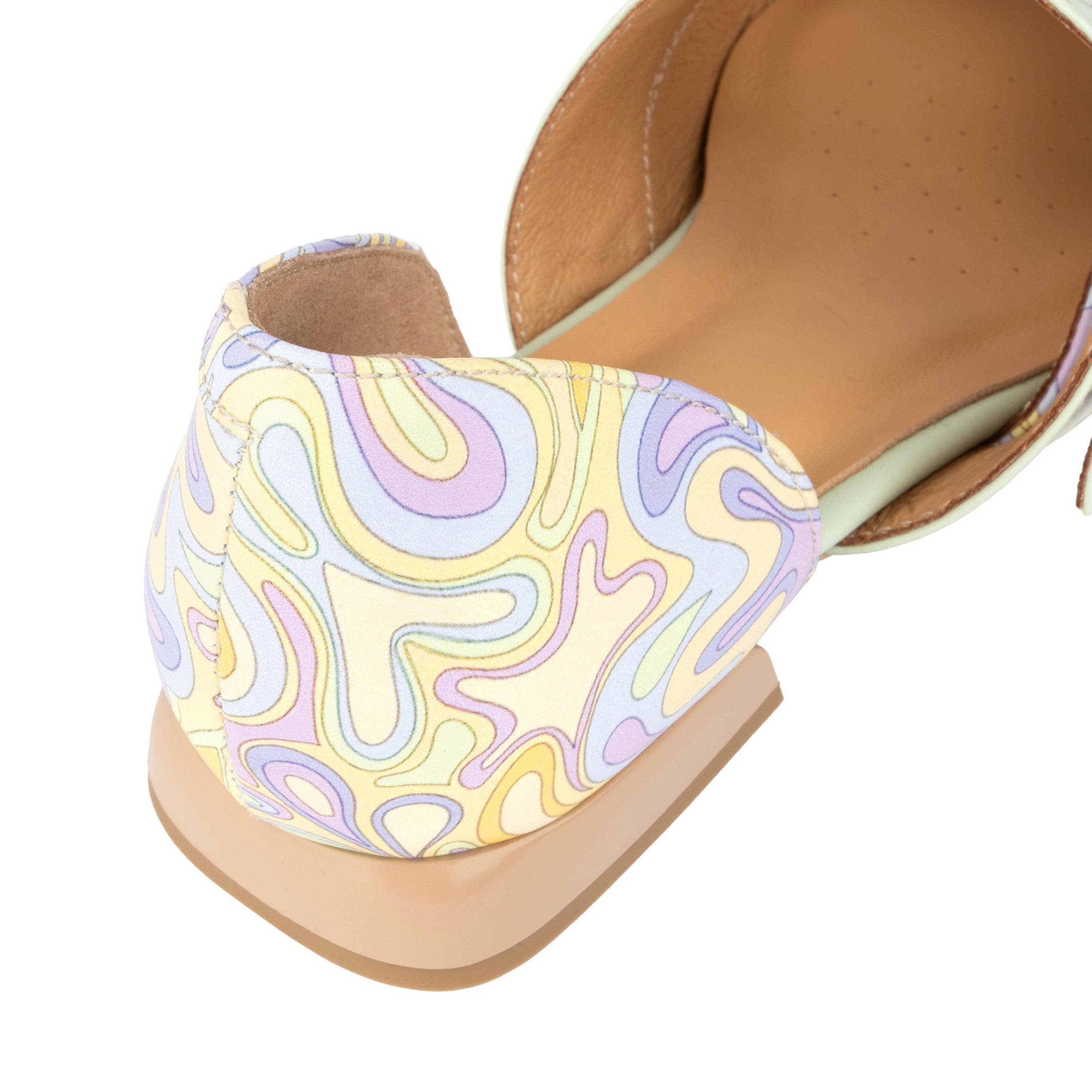 Lush - Pastel Mint Multi - Women's leather pointed ballet pump with buckle strap