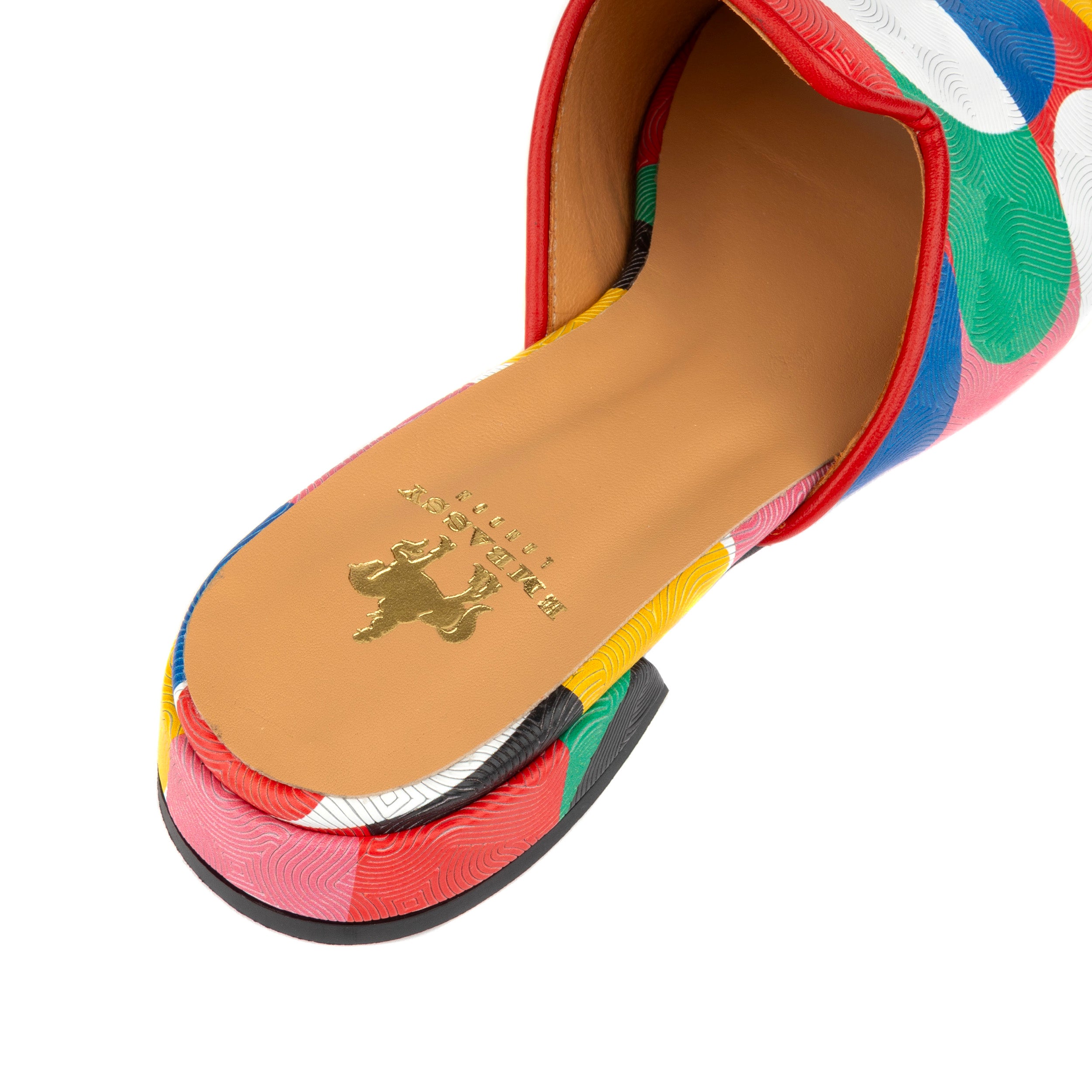 South Beach - Pink Jungle - Women's fully leather lined slip on sandal in multicolour