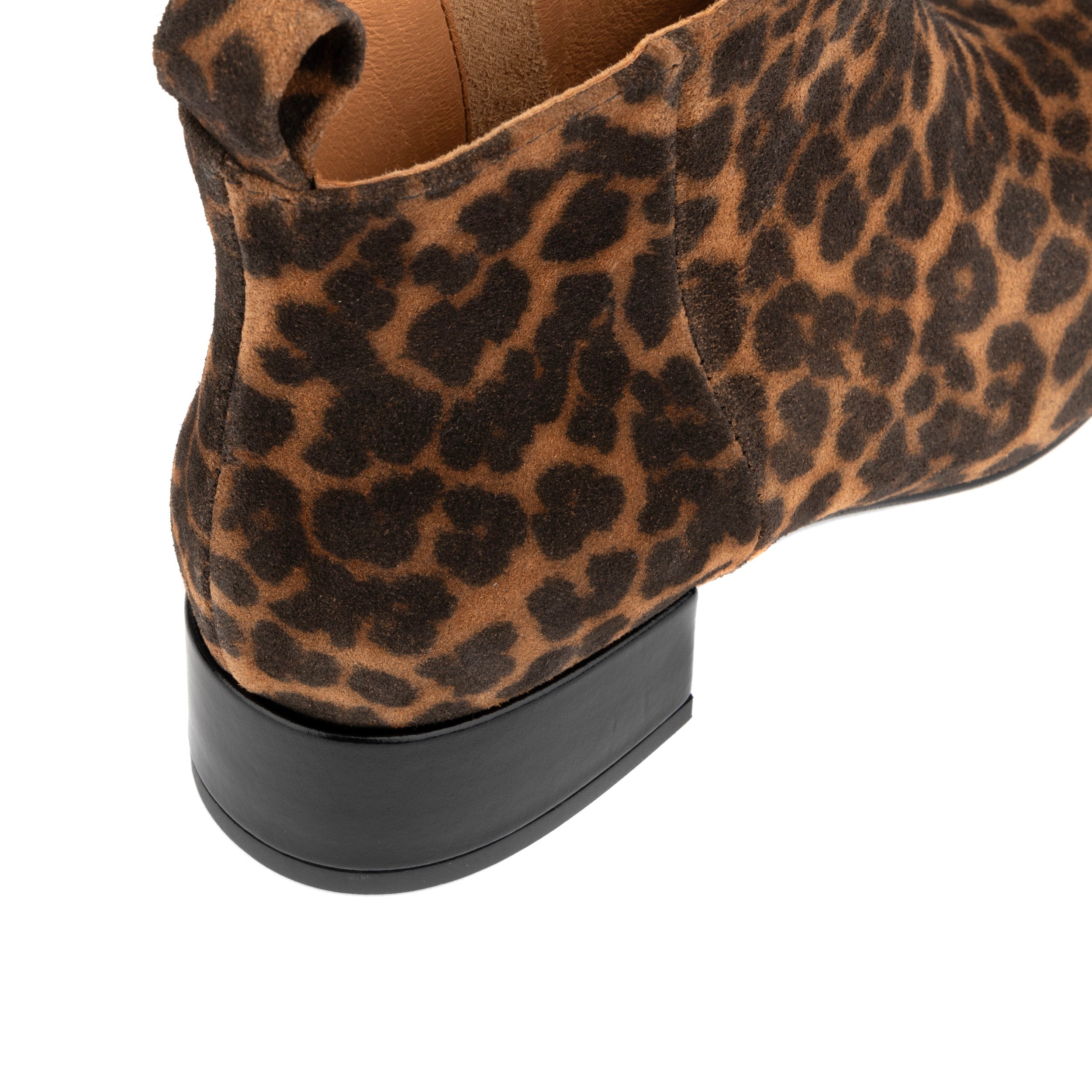 IRIS LEOPARD - Women's leopard print nubuck leather ankle boot with zip