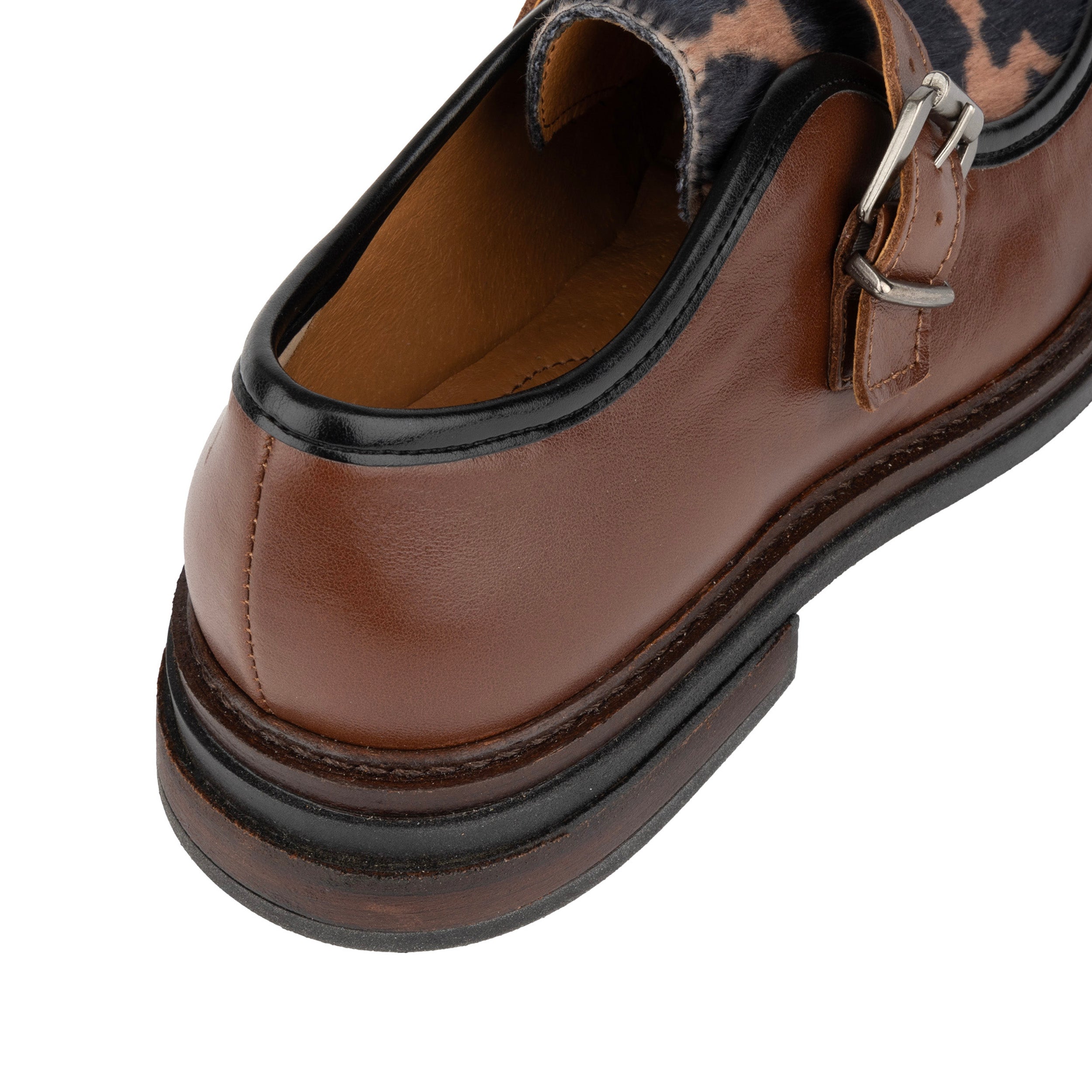 Strapp - Brown & Cow - Women’s leather loafer with buckle