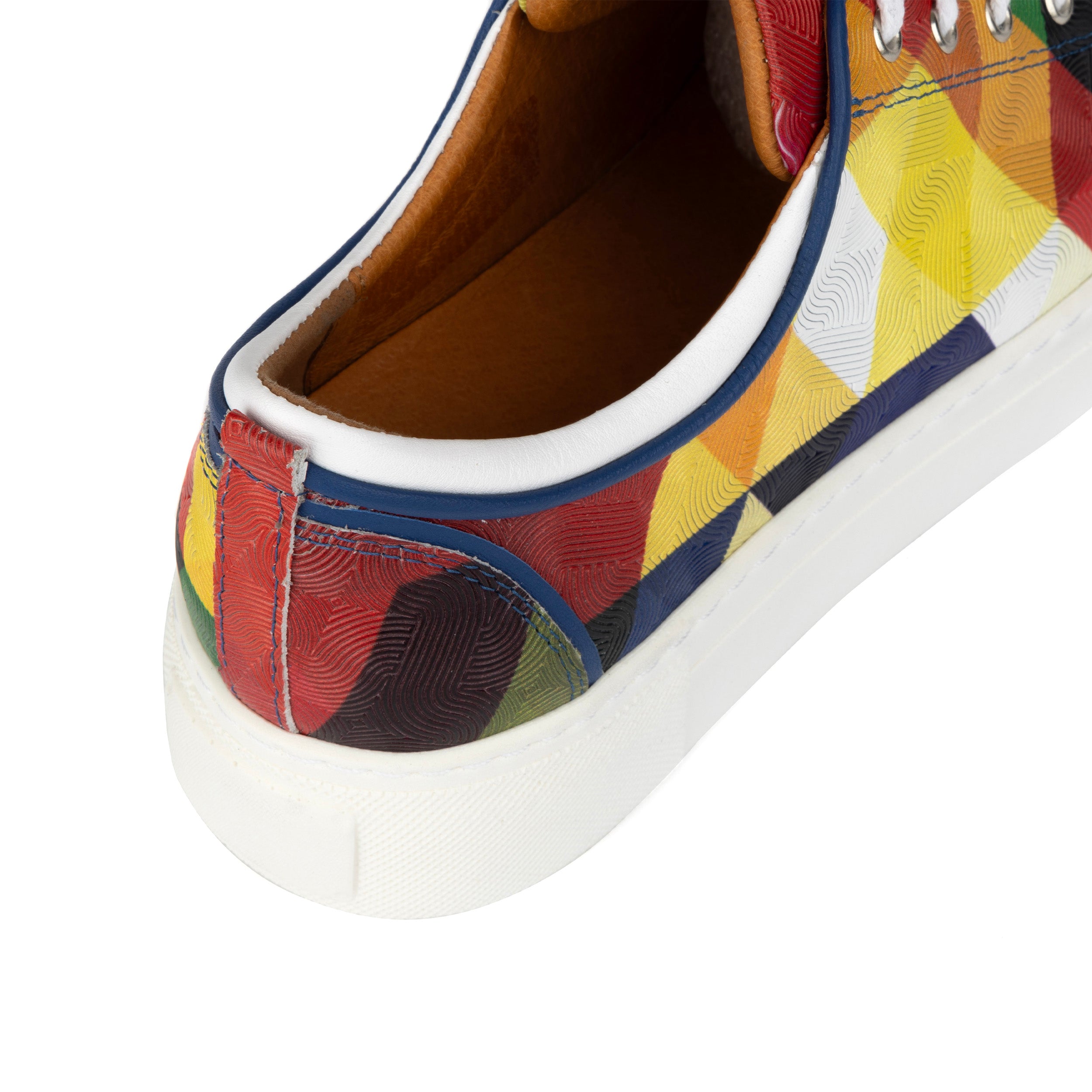 Camila - Retro - Women's white sole leather trainer in bright colours