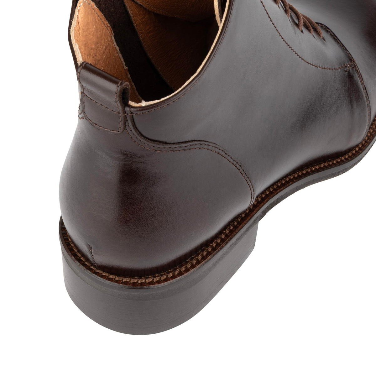 Marcella - Brown - Women's Patent Leather Lace-Up Ankle Boots