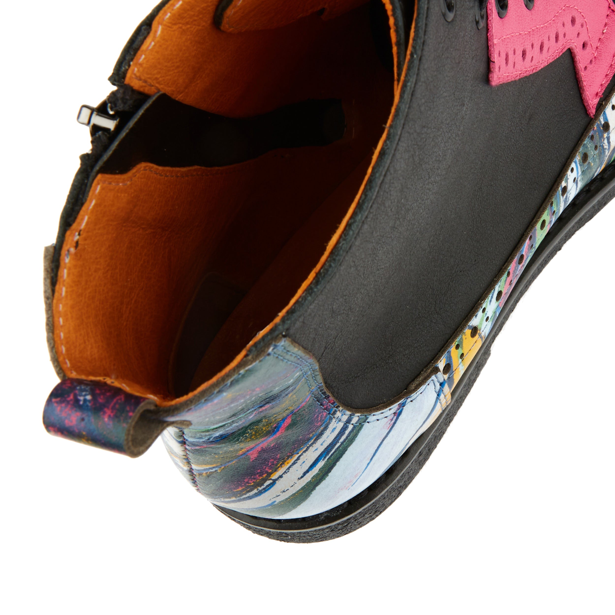 Hatter - Dark Flamingo - Women's Italian leather ankle boot in vibrant colours