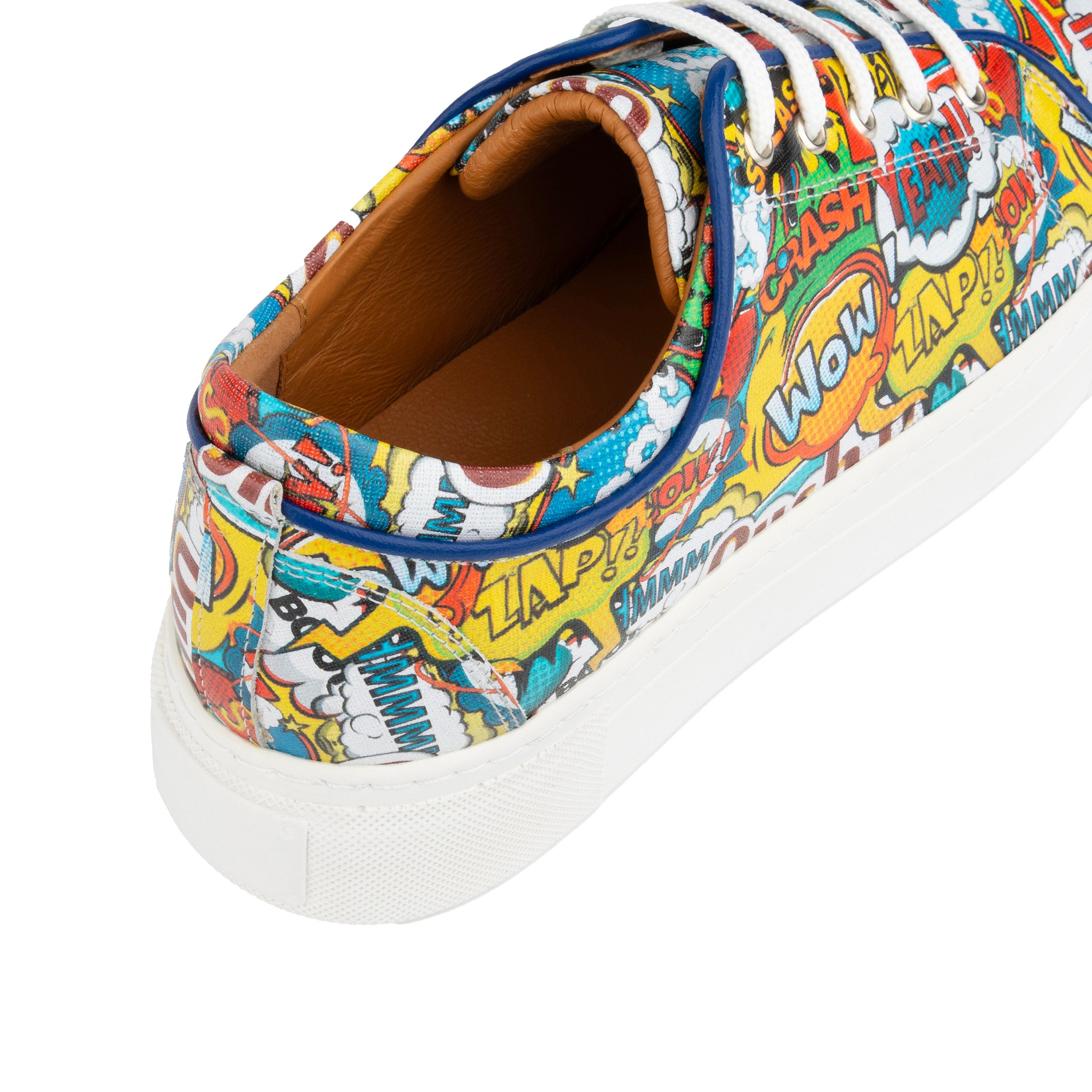 CAMILA COMIC BOOK - Women's chunky white sole leather trainer in vibrant print