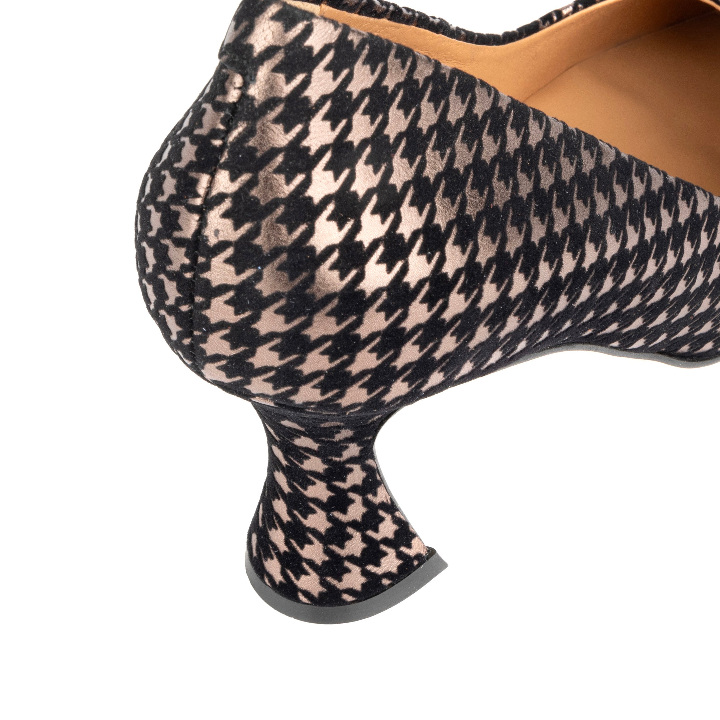 Sophia Hollywood - Silver - Women's pointed 3 inch heel in black & silver houndstooth