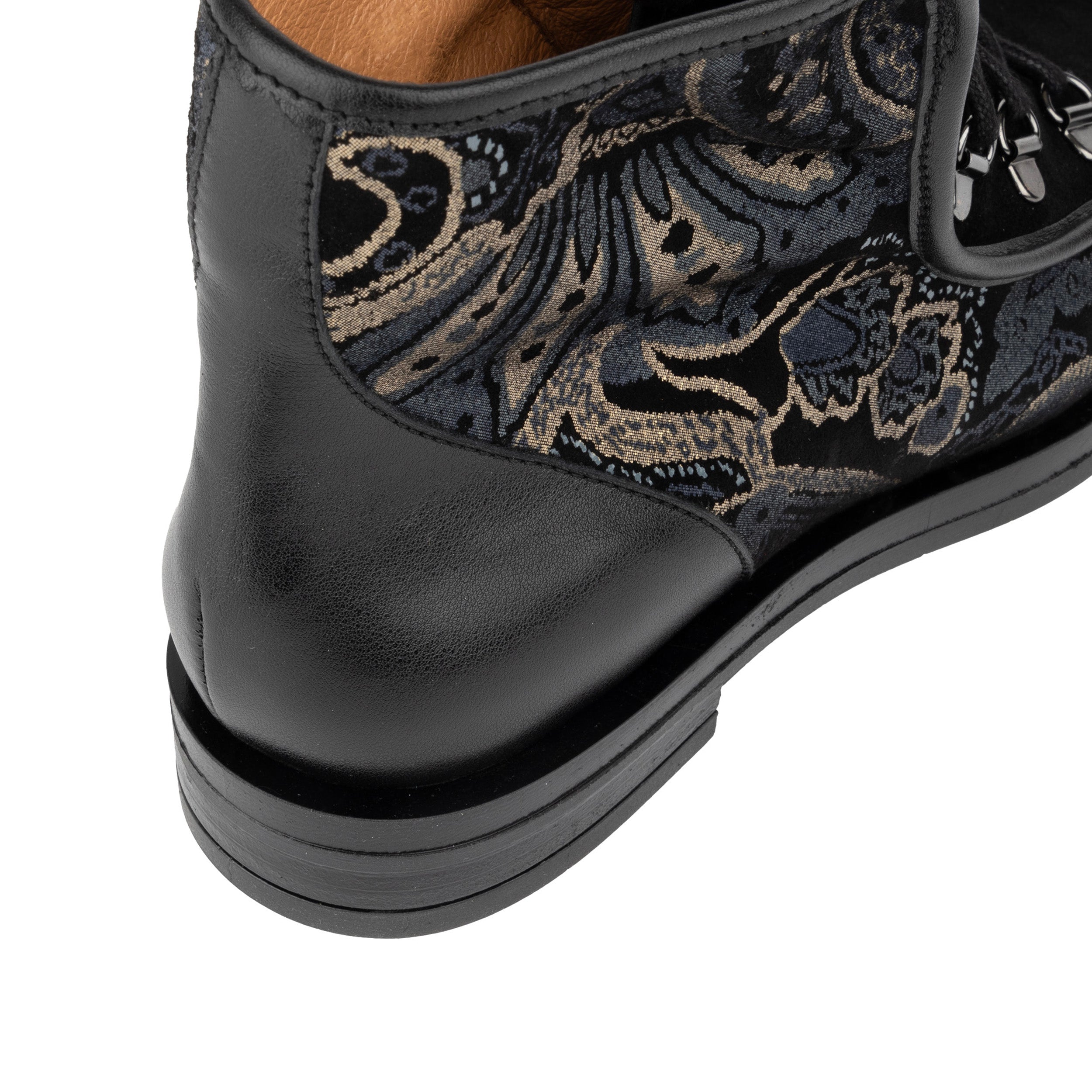 Hedera - Black & Grey & Gold - Women's Suede Alpine Boot