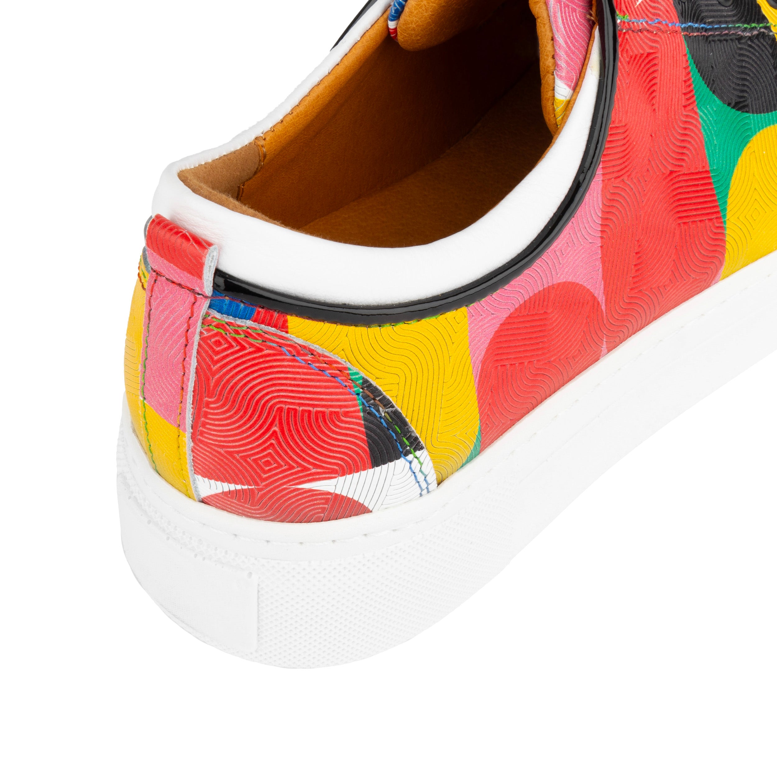 Camila - Groovy - Women's white sole trainer in colourful Italian leather