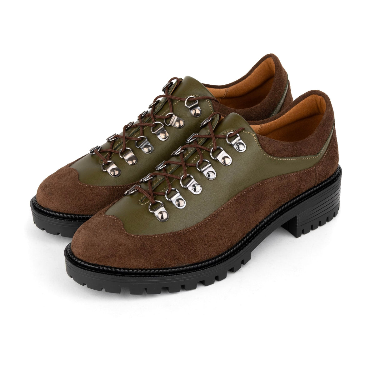 Kendal - Brown & Green - Women's Leather & Suede Hiking Shoe