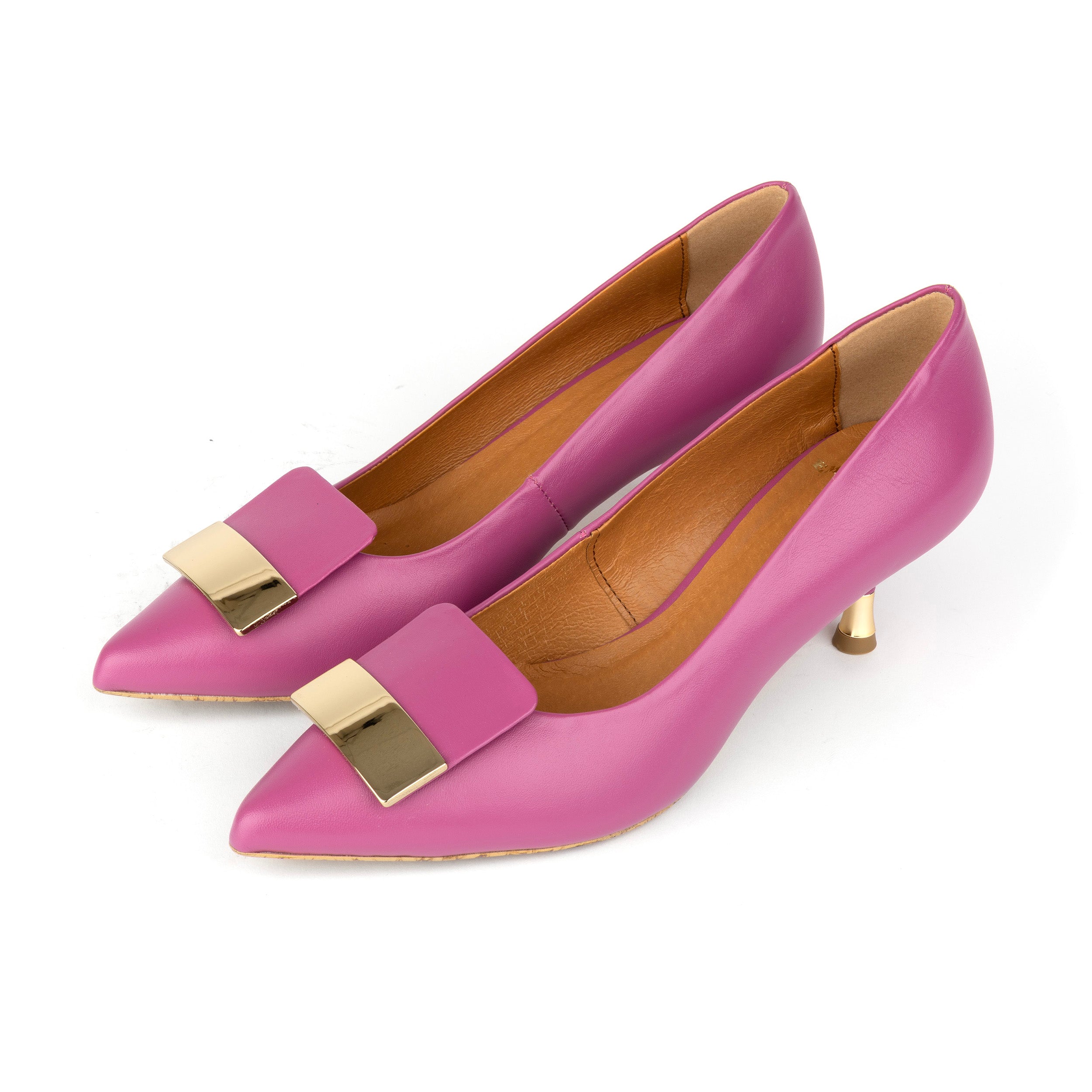 Piccadilly - Pink -  Women’s Leather Kitten Heel Pump