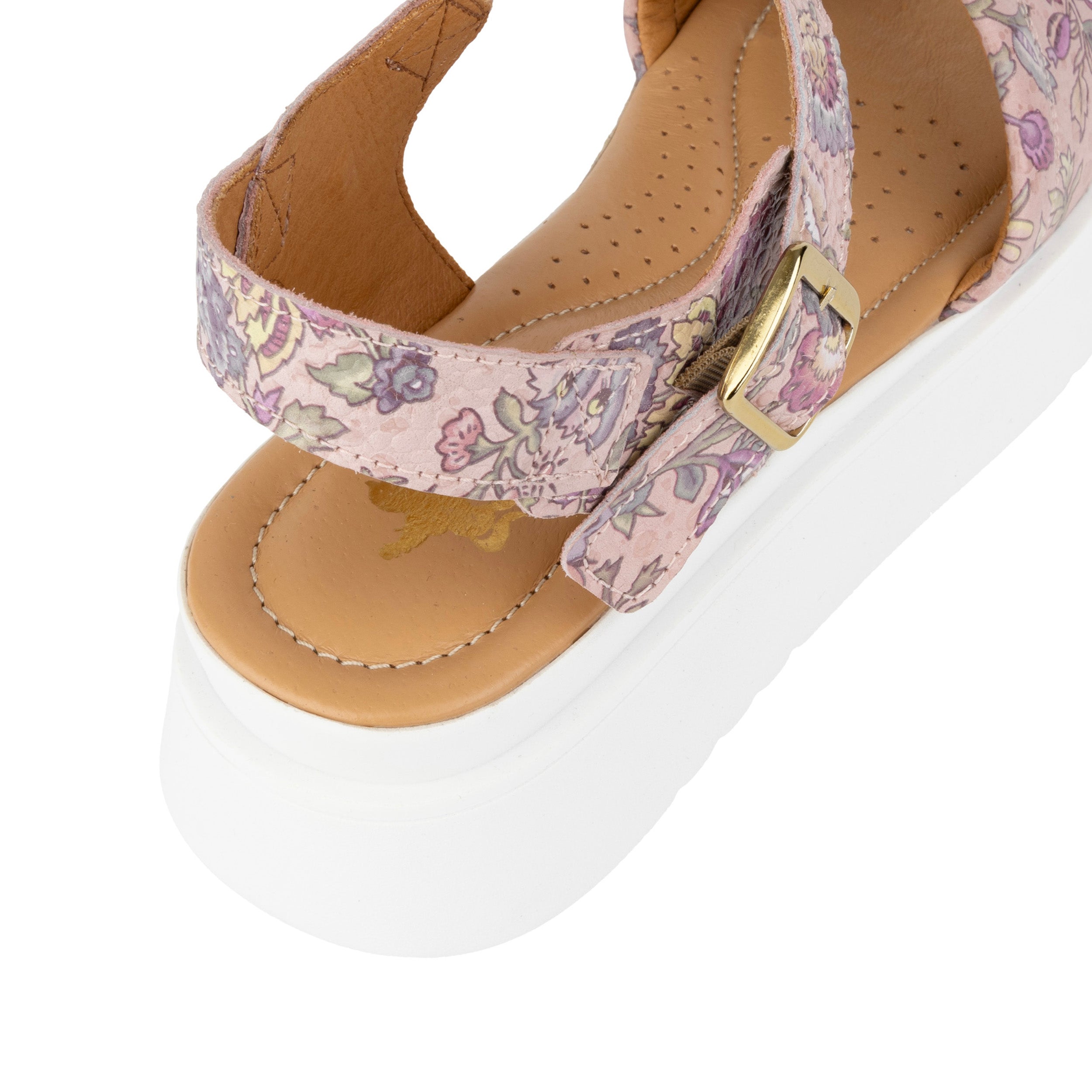Amalfi - Pink & Paisley - Women's 1.3 inch Flatform Leather Sandal