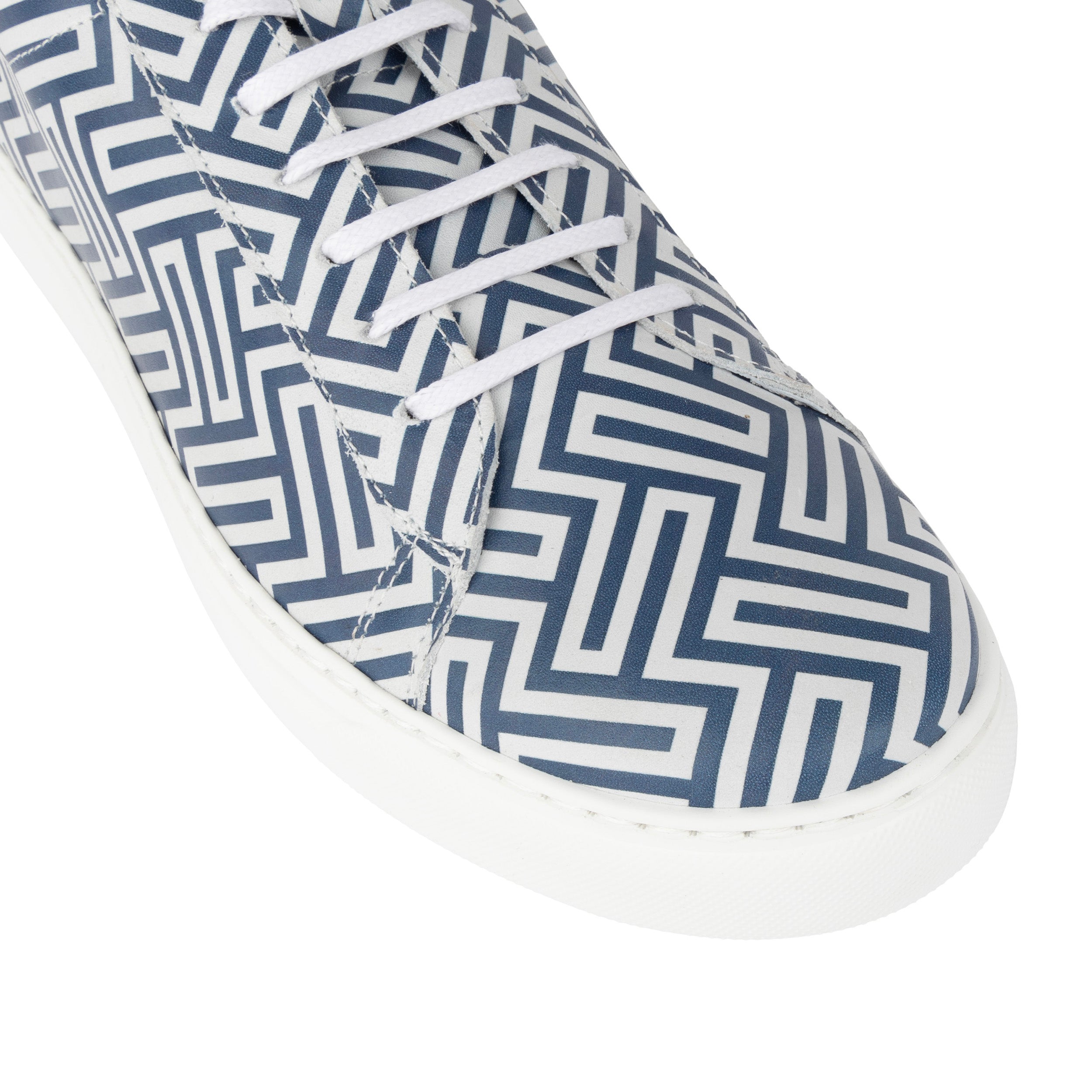 Fortune - Maze Print - Men's Leather Trainer