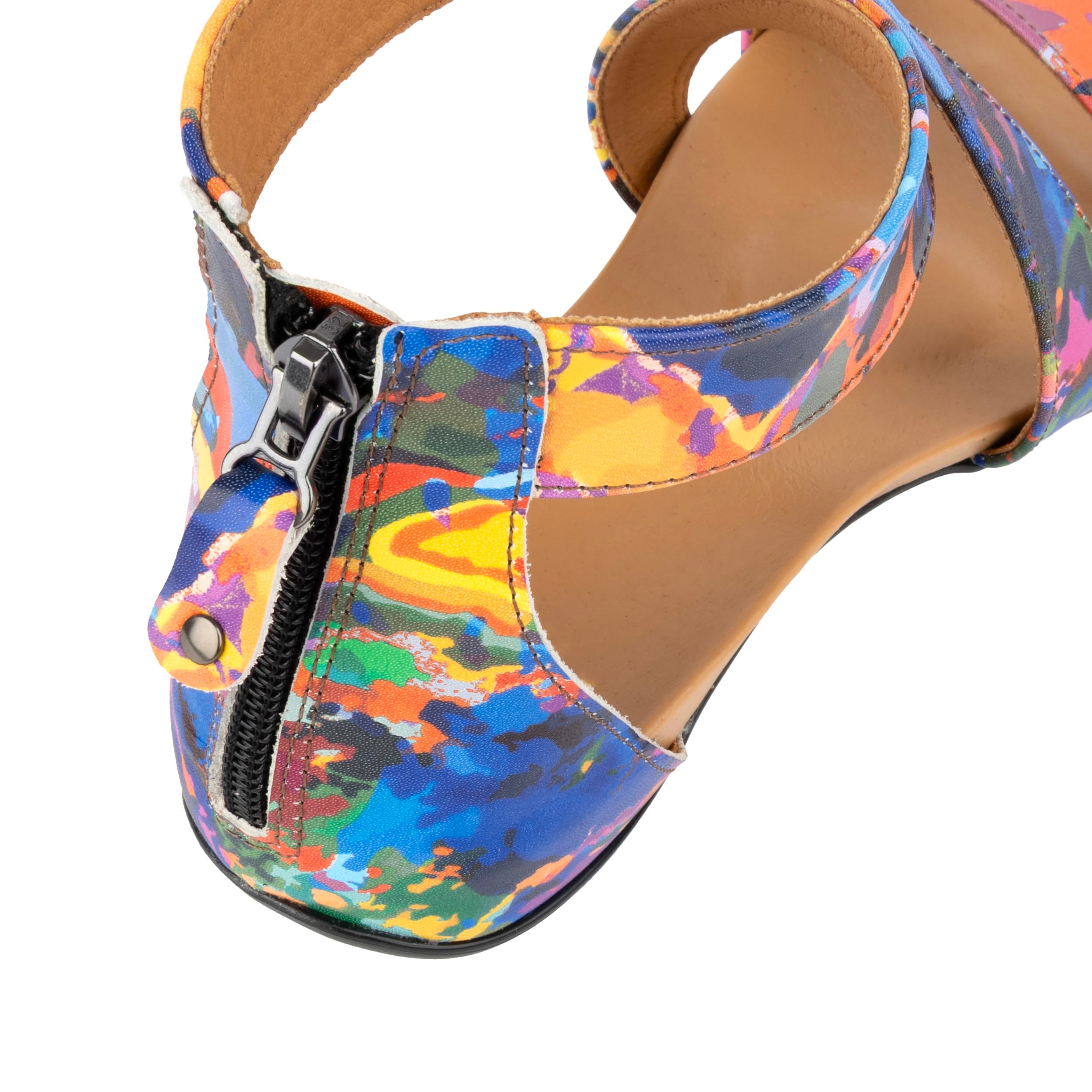 Isabella - Summer Colours - Women's cross strap sandal with covered heel