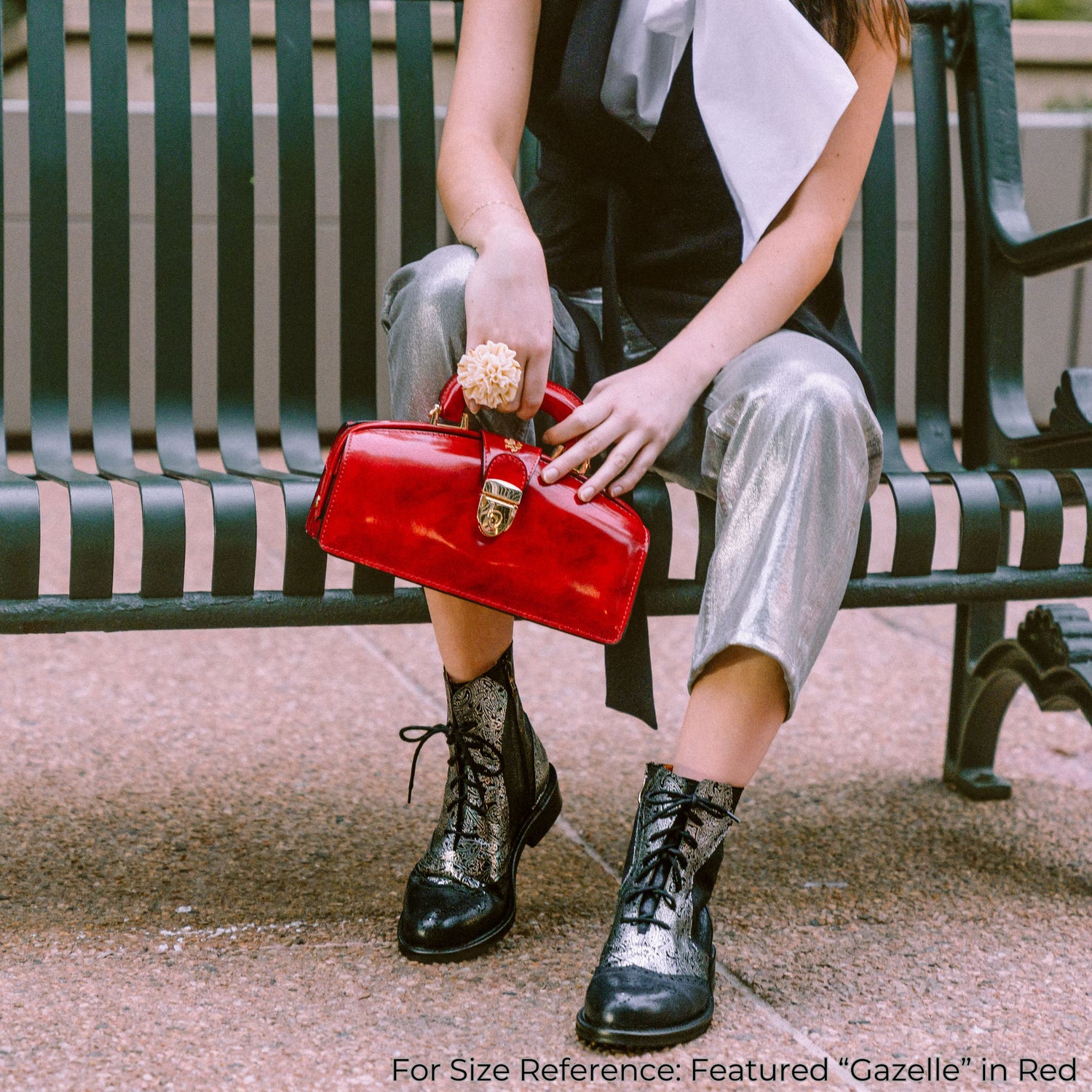 Red leather gazelles clearance