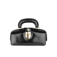 Gazelle Mini - Black - Women’s mini patent leather top handle & crossbody bag