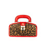 Gazelle Mini - Leopard & Red - Women’s mini patent leather & suede top handle & crossbody bag
