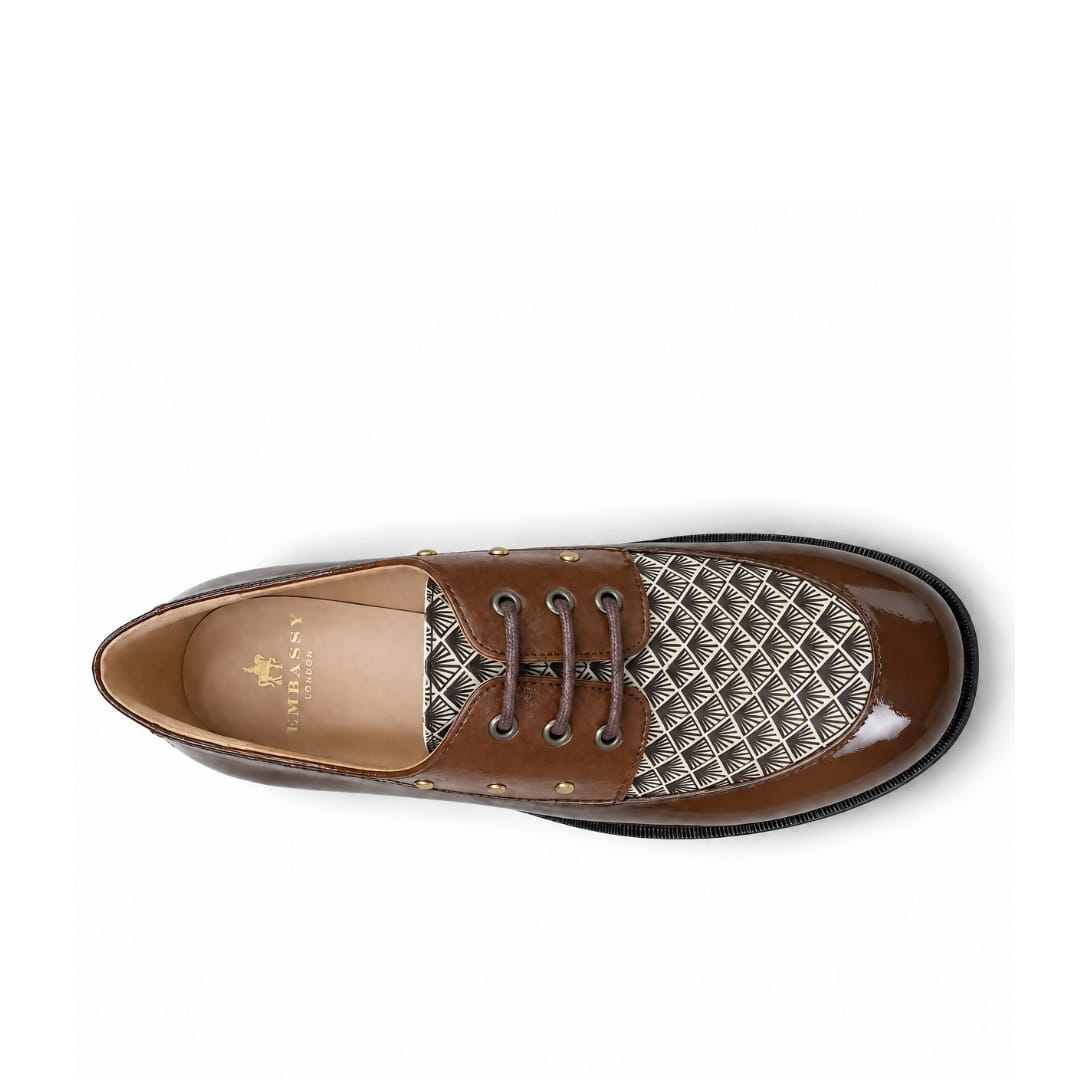 Grace - Brown Mix Grace - Brown Mix - Women's Leather Lace-Up Shoes with Featherlight Sole