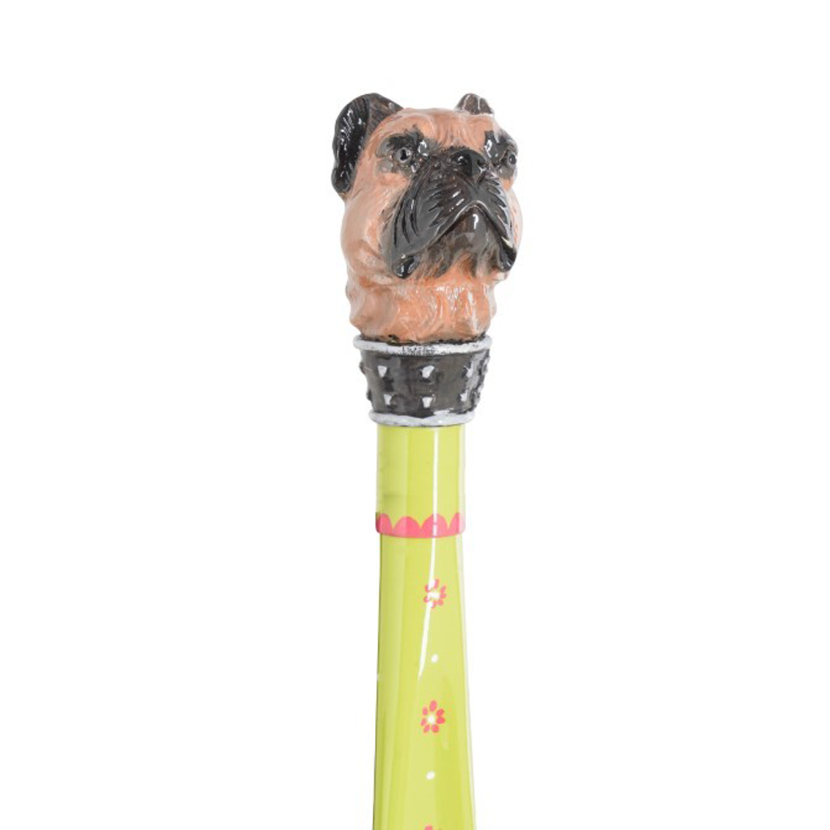 Pug - Brown - Hand-painted shoe horn with sculpted pug head