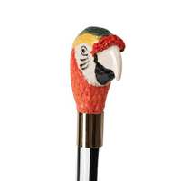 Parrot - Multi - Hand-painted shoe horn with sculpted parrot head