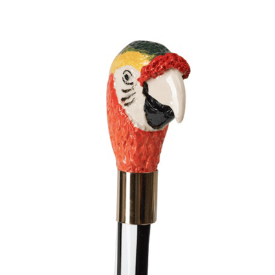 Parrot - Multi - Hand-painted shoe horn with sculpted parrot head