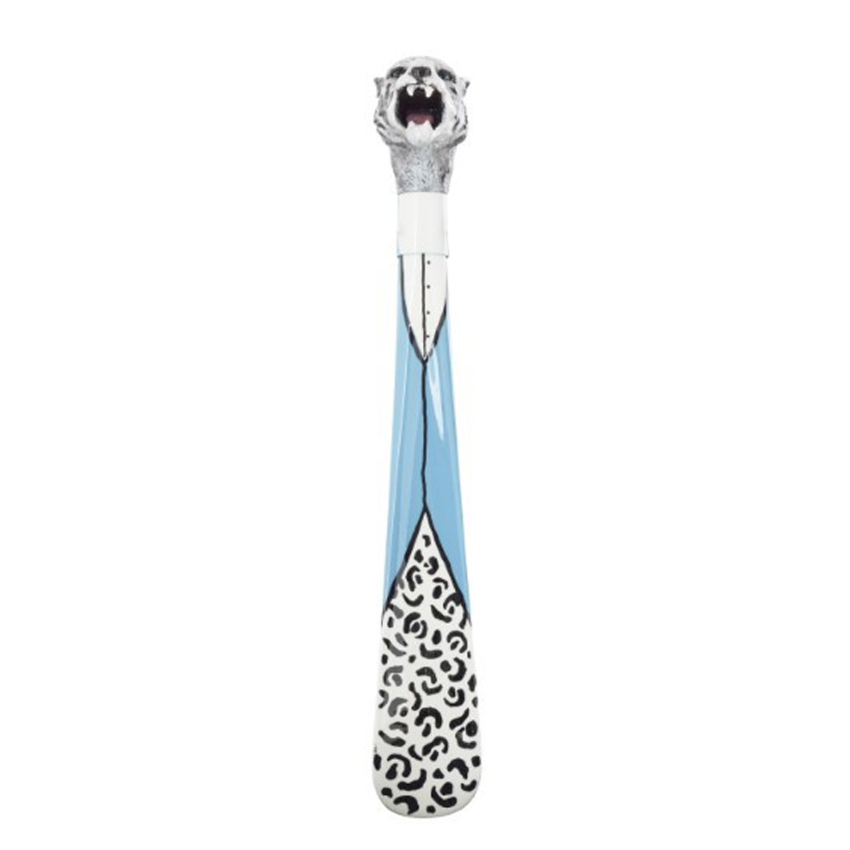 Tiger - Grey - Hand-painted shoe horn with sculpted tiger head