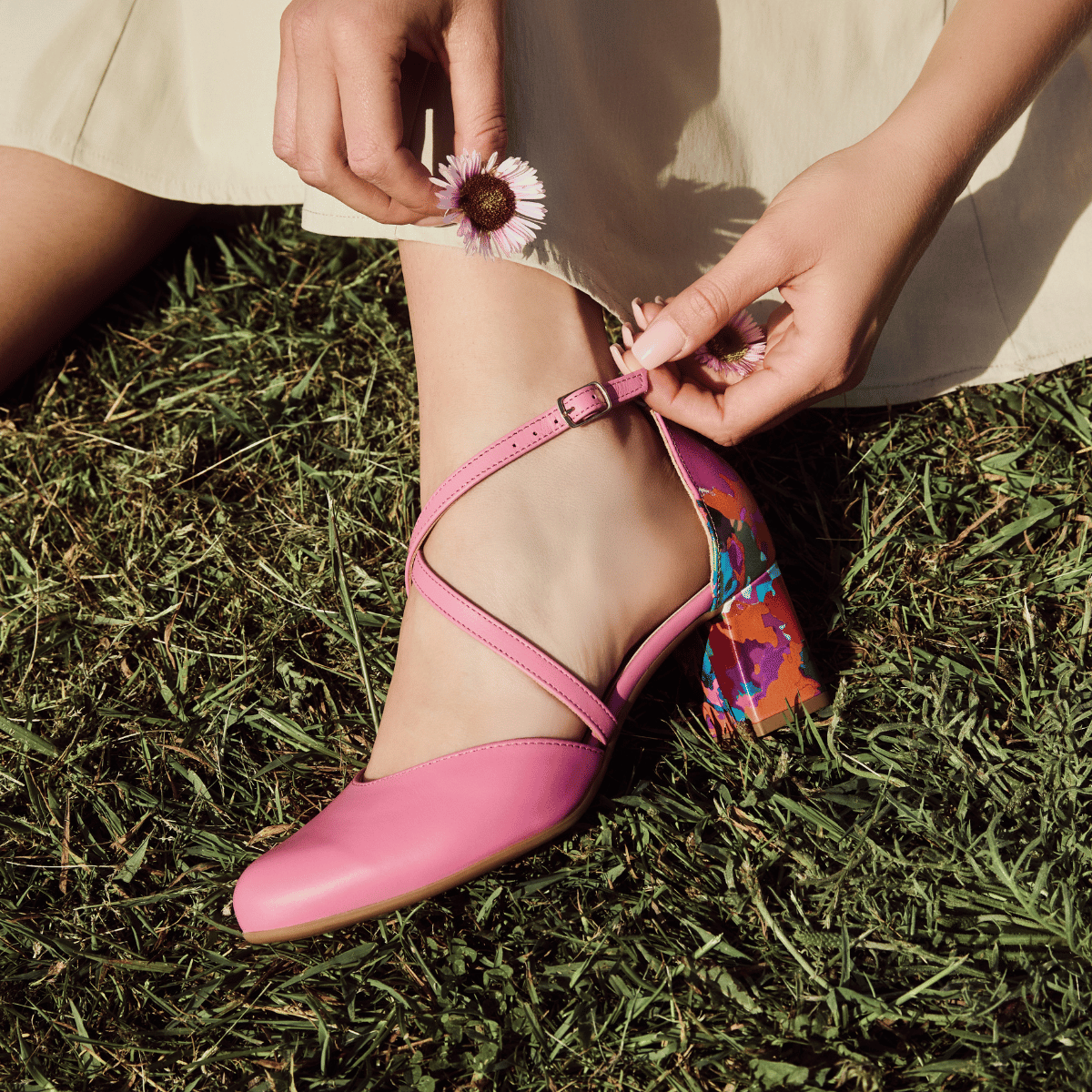 Dannii - Summer Colours - Women's pink leather closed toe comfortable 2.4 inch heel