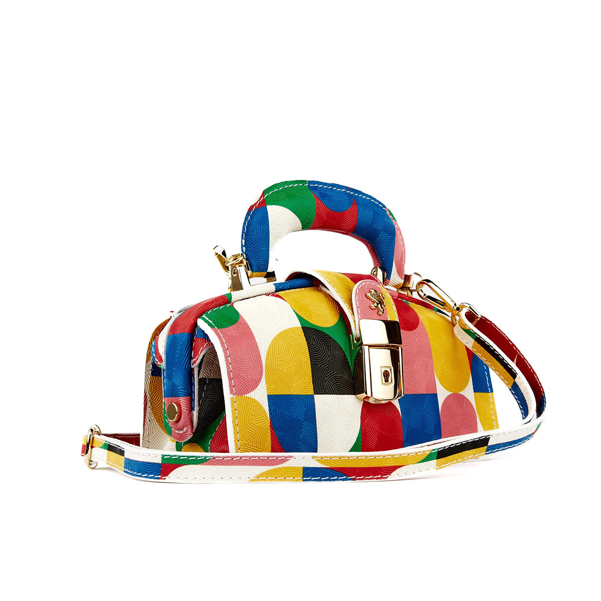 Gazelle Mini - Groovy - Mini leather bag in colourful genuine leather and key lock