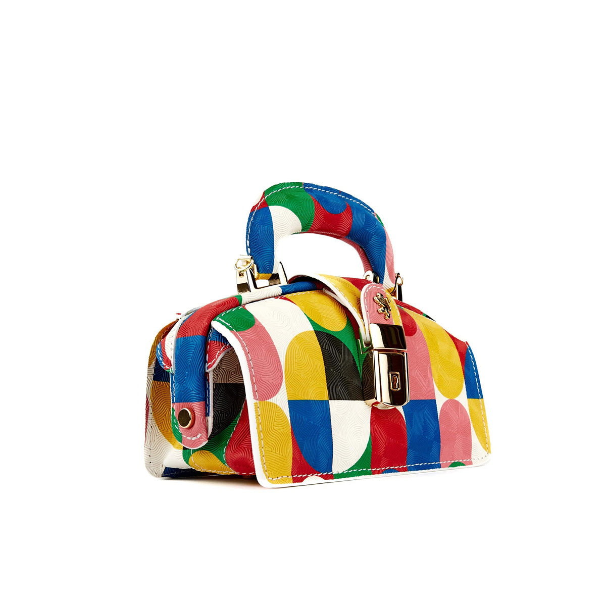 Gazelle Mini - Groovy - Mini leather bag in colourful genuine leather and key lock