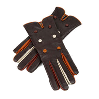 Toasty - Dark Brown - Women's quality Italian leather gloves lined with thin wool