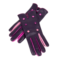 Toasty - Purple - Women's quality purple Italian leather gloves wool lined