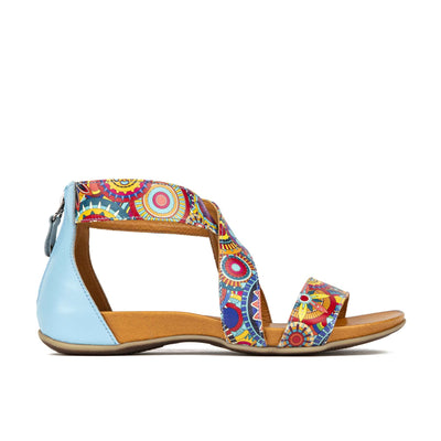 Isabella - Blue Signature - Women's cross strap sandal with covered heel