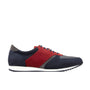 San Francisco - Sunrise - Men's low top nubuck leather trainer in red & navy