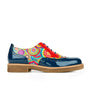 The Artist - Navy Multi - Women's derby leather shoe with brogue detailing