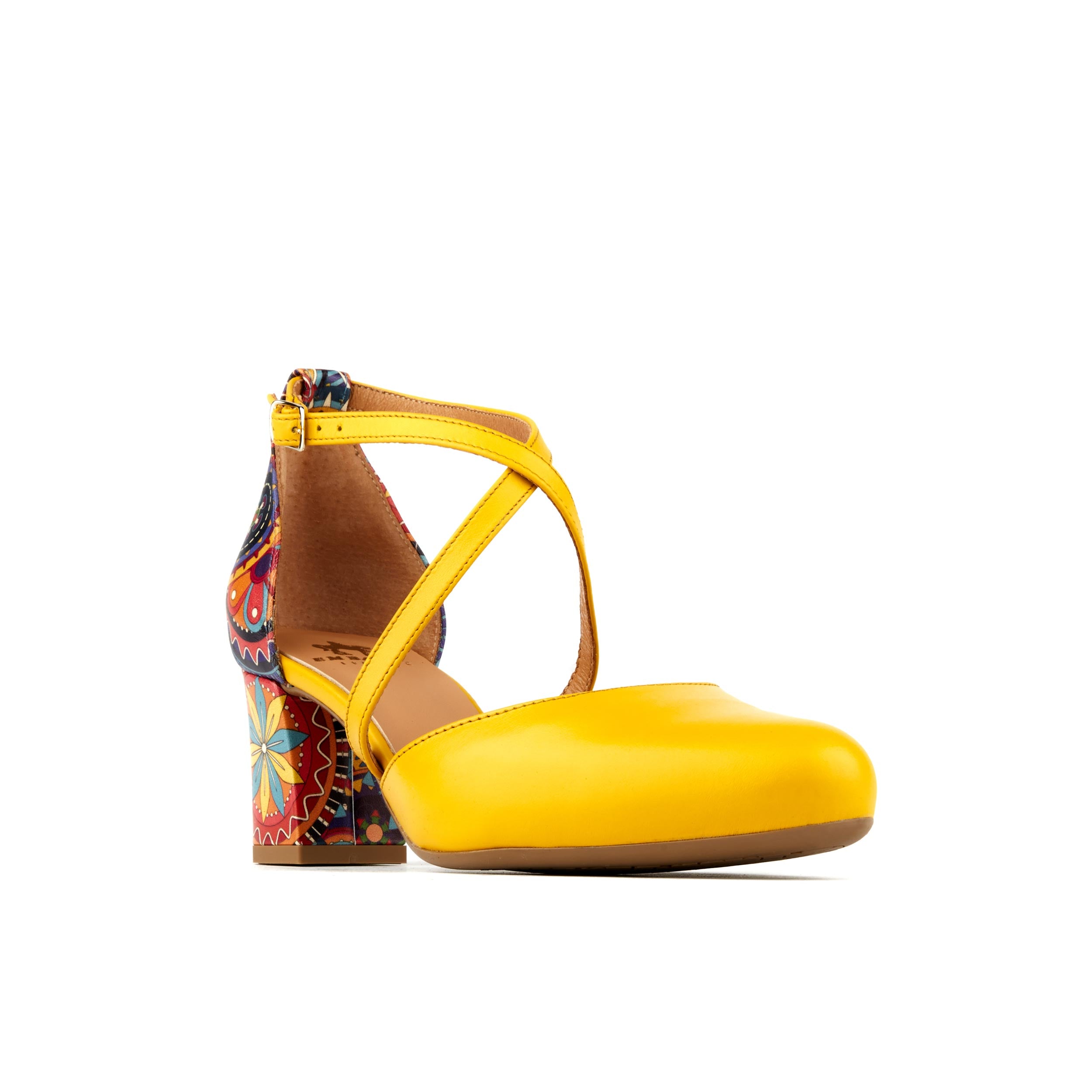 Dannii - Yellow Signature - Women's 2.4 inch block heel closed toe leather sandal