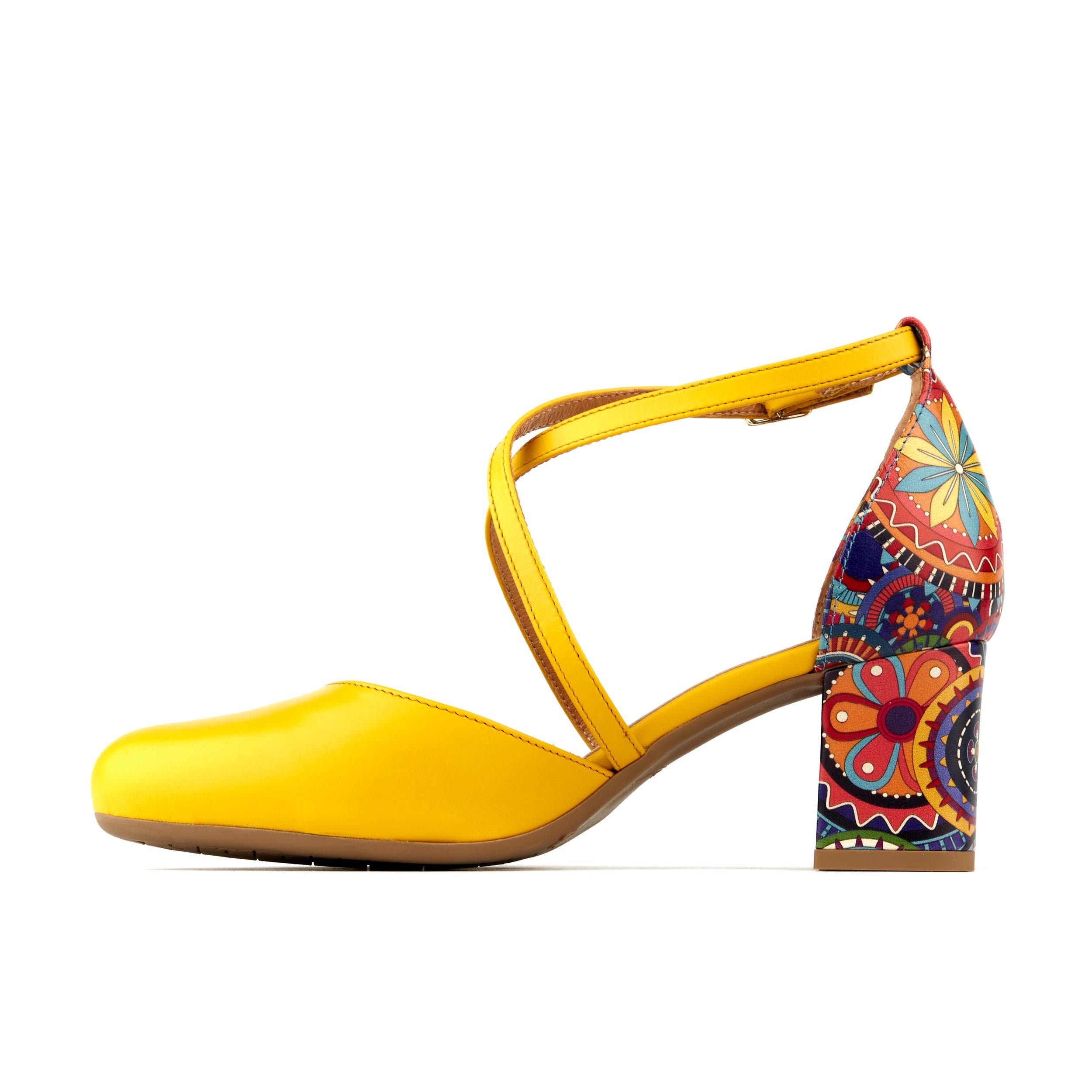 Dannii - Yellow Signature - Women's 2.4 inch block heel closed toe leather sandal