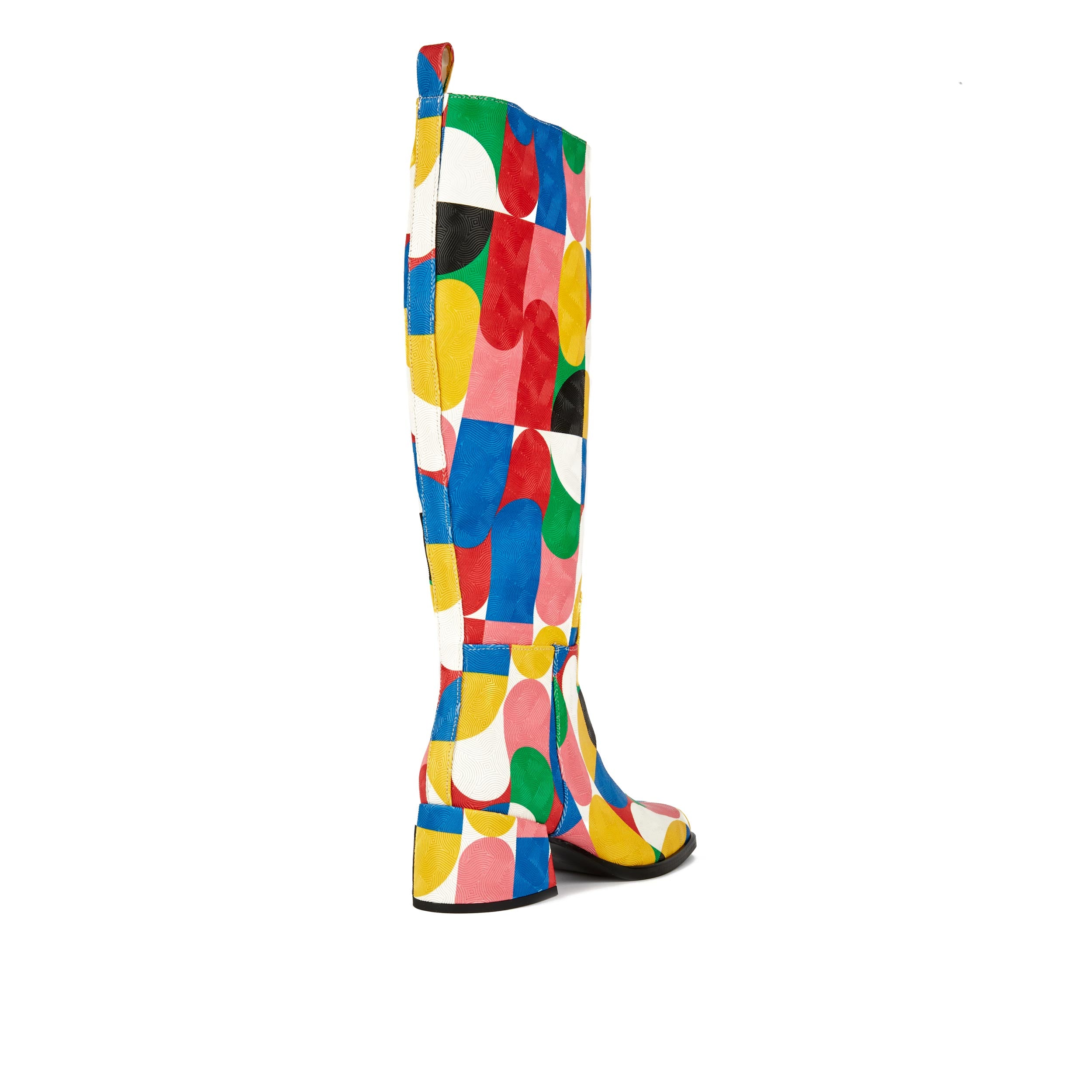 Spring - Groovy - Women's Italian leather block heel colourful long boot