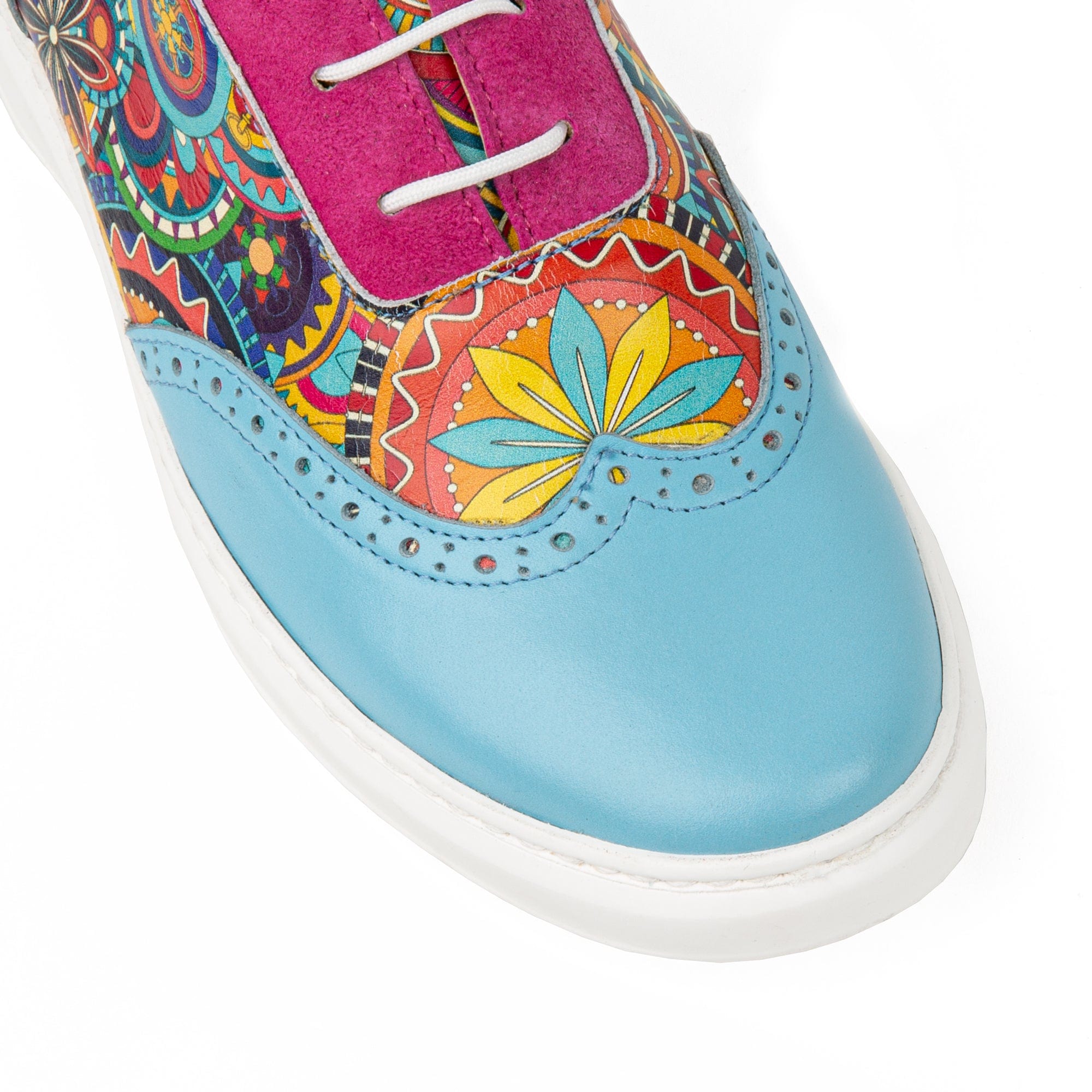 Colorado - Light Blue Signature - Women's lightweight EVA sole trainer with brogue details