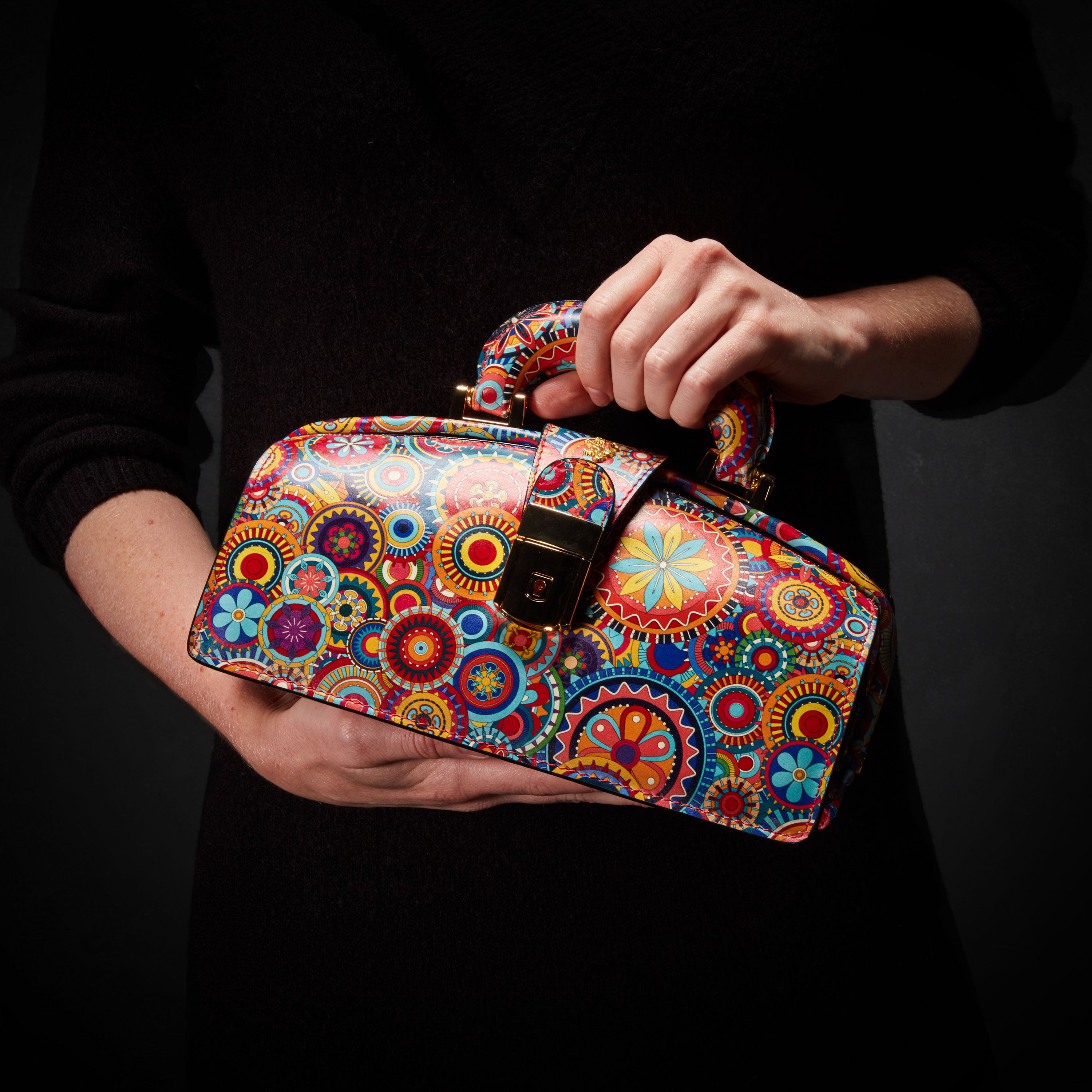 Gazelle - Signature Print - Women's bowling bag with handle and strap