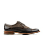 Orlando - Brown Check - Men's leather dressy shoe with toe cap and brogue details